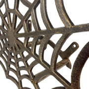 XL Cast Iron Spider Web Hose Holder, Bronze Finish, Heavy-Duty Wall Mounted Garden Hose Hanger, Weather Resistant Decorative