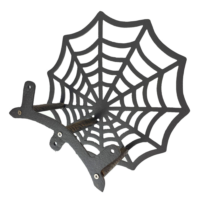 XL Cast Iron Spider Web Hose Holder, Bronze Finish, Heavy-Duty Wall Mounted Garden Hose Hanger, Weather Resistant Decorative