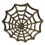 Cast Iron Trivet, Spider Web 8 Inch Bronze Gothic Hot Pad Image 1