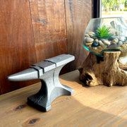 Cast Iron Anvil Bookends Set of 2 - 8" L x 4.5" H x 3.25" D - Rustic Grey Book Holders for Home or Office Décor - Industrial