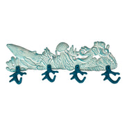 Decorative Wall Hooks, 15.5 Inch Cast Iron Sea Life Plaque Image 1
