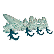 Decorative Wall Hooks, 15.5 Inch Cast Iron Sea Life Plaque Image 2