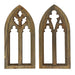 Black - Image 1 - Set of 2 Blackwashed Wood Gothic Arch Window Frame Wall Hangings - 15.75 Inch Sculptural Decor for Home,