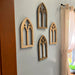Black - Image 7 - Set of 2 Blackwashed Wood Gothic Arch Window Frame Wall Hangings - 15.75 Inch Sculptural Decor for Home,
