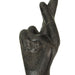 Black - Image 6 - Set of 6 Cast Iron Hand Gesture Wall Hooks - Peace Sign, Rock-On Horns, Middle Finger, ASL "I Love You,"