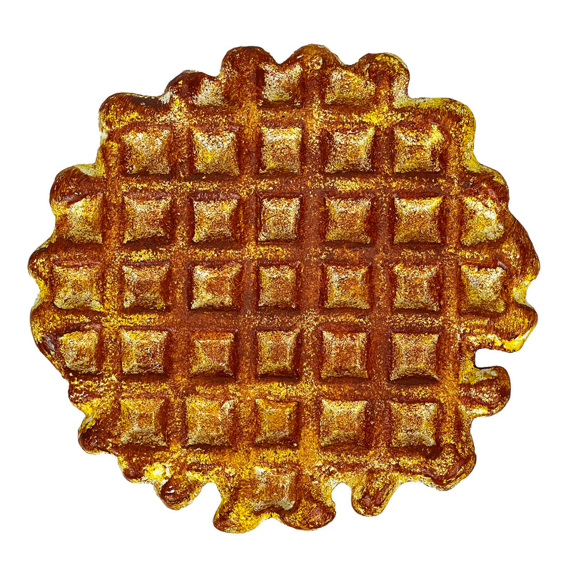 Belgian Waffle - Image 1 - Belgian Waffle Cast Iron Metal Trivet – 8.25" Round Kitchen Plaque, Durable Heat-Resistant Brown &