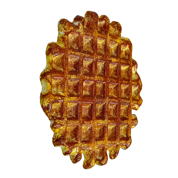 Belgian Waffle - Image 2 - Belgian Waffle Cast Iron Metal Trivet – 8.25" Round Kitchen Plaque, Durable Heat-Resistant Brown &