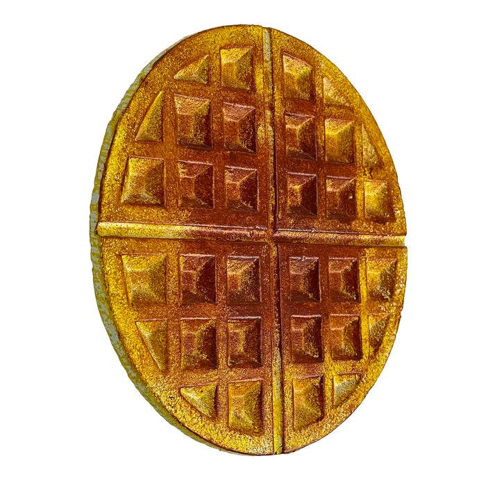 Golden Waffle - Image 2 - Zeckos Round Waffle Cast Iron Metal Trivet – 8" Kitchen Plaque, Durable Heat-Resistant Brown &