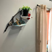 Fishing Pole Wall Shelf, 24 Inch Metal Rod with Two Wood Lure Shelves Image 6