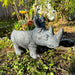 Grey - Image 5 - Charming Grey Rhino MGO Planter with Drain Holes, 18.5 inches - Weather-Resistant Magnesium Oxide for Garden