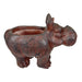 Brown - Image 2 - Charming Brown Hippo MGO Planter with Drain Hole, 17 inches - Durable Weatherproof Magnesium Oxide for