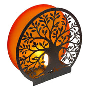 Tree of Life - Metal - Image 2 - Tree of Life Accent Lamp, 8 Inch Black Metal Amber Backlight