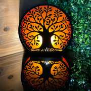 Tree of Life - Metal - Image 4 - Tree of Life Accent Lamp, 8 Inch Black Metal Amber Backlight