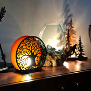 Tree of Life - Metal - Image 5 - Tree of Life Accent Lamp, 8 Inch Black Metal Amber Backlight