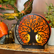 Tree of Life - Metal - Image 6 - Tree of Life Accent Lamp, 8 Inch Black Metal Amber Backlight