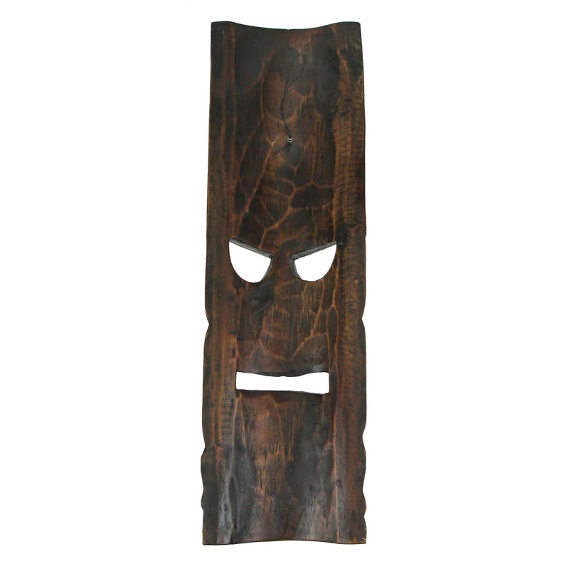 Set of 4 Hand-Carved Wooden Tiki Wall Masks, 20 Inch Tropical Decor – Palm Tree, Plumeria, Pineapple & Sea Turtle Designs,
