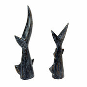 Zeckos Set of 2 Coastal Wooden Shark Tail Statues, 16 Inch Hand-Carved Wood Image 9