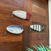 Small - Image 8 - Zeckos 9.5 Inch Fishing Lure Wall Decor Set of 3 Rustic Wood and Metal Multicolor Nautical Fish Plaques