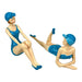 Blue - Sitting & Lounging Set - Image 1 - Set of 2 Beach Beauties Figurines, Aegean Blue Polka Dot Swimsuits, Sitting &