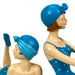 Blue - Sitting & Lounging Set - Image 10 - Set of 2 Beach Beauties Figurines, Aegean Blue Polka Dot Swimsuits, Sitting &
