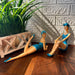 Blue - Sitting & Lounging Set - Image 4 - Set of 2 Beach Beauties Figurines, Aegean Blue Polka Dot Swimsuits, Sitting &
