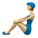 Blue - Sitting - Image 3 - Retro Beach Beauty Girl Figurine, vintage pinup statue in sunbathing sitting pose, hand painted