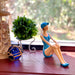 Blue - Sitting - Image 7 - Retro Beach Beauty Girl Figurine, vintage pinup statue in sunbathing sitting pose, hand painted