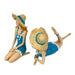 Blue - Hat Set - Image 2 - Set of 2 Beach Beauties Figurines, Aegean Blue Swimsuits with Straw Hats, Sitting and Lounging