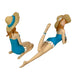 Blue - Hat Set - Image 3 - Set of 2 Beach Beauties Figurines, Aegean Blue Swimsuits with Straw Hats, Sitting and Lounging
