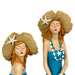 Blue - Hat Set - Image 8 - Set of 2 Beach Beauties Figurines, Aegean Blue Swimsuits with Straw Hats, Sitting and Lounging