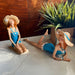Blue - Hat Set - Image 5 - Set of 2 Beach Beauties Figurines, Aegean Blue Swimsuits with Straw Hats, Sitting and Lounging