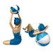 Blue - Beachball Set - Image 3 - Set of 2 Beach Beauty Figurines in Aegean Blue Polka Dot Swimsuits with Beachballs, Hand