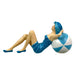 Blue - Beachball Lounging - Image 2 - Beach Beauty Sunbathing Figurine on Beachball in Aegean Blue Polka Dot Swimsuit, Hand