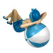 Blue - Beachball Lounging - Image 3 - Beach Beauty Sunbathing Figurine on Beachball in Aegean Blue Polka Dot Swimsuit, Hand
