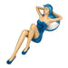 Blue - Beachball Lounging - Image 8 - Beach Beauty Sunbathing Figurine on Beachball in Aegean Blue Polka Dot Swimsuit, Hand