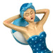 Blue - Beachball Lounging - Image 9 - Beach Beauty Sunbathing Figurine on Beachball in Aegean Blue Polka Dot Swimsuit, Hand