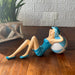 Blue - Beachball Lounging - Image 4 - Beach Beauty Sunbathing Figurine on Beachball in Aegean Blue Polka Dot Swimsuit, Hand