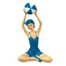 Blue - Beachball Sitting - Image 1 - Beach Beauty Girl Figurine Holding Beachball in Aegean Blue Polka Dot Swimsuit, Hand