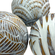 Decorative Balls Set of 3, 4.5 Inch Tropical Whitewash Bowl Filler Image 8