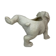 White - Image 8 - Zeckos Bulldog Planter, Antique Stone Finish Magnesium Oxide Freestanding Dog Planter, 11 Inch Tall