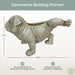 White - Image 4 - Zeckos Bulldog Planter, Antique Stone Finish Magnesium Oxide Freestanding Dog Planter, 11 Inch Tall