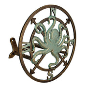 Garden Hose Holder Octopus Compass 12 Inch Cast Iron Bronze Image 1
