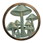 Garden Hose Holder Mushroom 12 Inch Cast Iron Verdigris Bronze Image 2