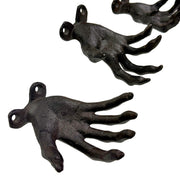 Black - Image 2 - Set of 3 Creepy Hand Wall Hooks, 4 Inch Deep Antique Black Cast Iron