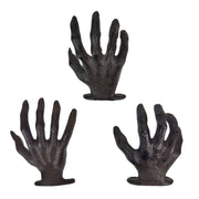 Black - Image 9 - Set of 3 Creepy Hand Wall Hooks, 4 Inch Deep Antique Black Cast Iron
