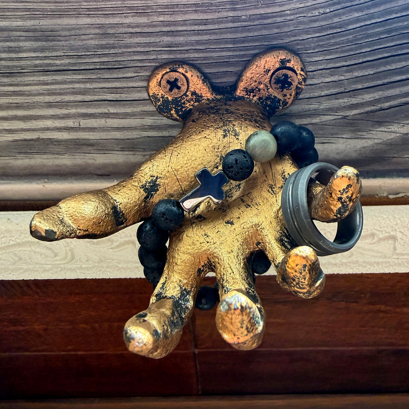 Gold - Image 11 - Set of 3 Creepy Hand Wall Hooks, 4 Inch Deep Antique Gold Cast Iron