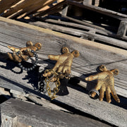 Gold - Image 6 - Set of 3 Creepy Hand Wall Hooks, 4 Inch Deep Antique Gold Cast Iron