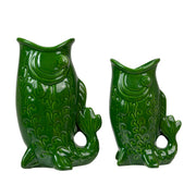 Green - Image 3 - Zeckos Porcelain Decorative Vases Set of 2 in Glossy Green Gurgling Fish Style, 8 X 5.5 X 3.75 in Overall,