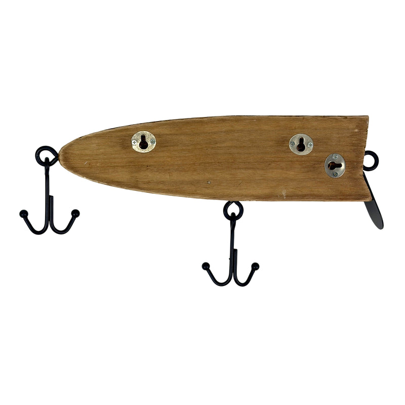 Zeckos Fishing Lure Wall Decor, 12.5 Inch Decorative Wood with Metal Hooks Image 8