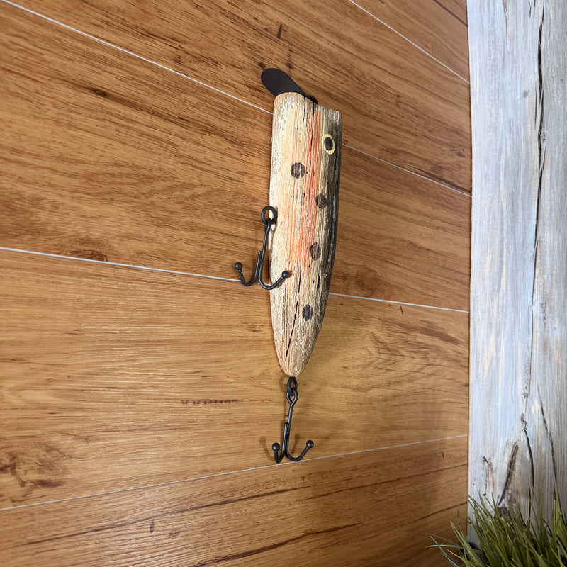 Zeckos Fishing Lure Wall Decor, 12.5 Inch Decorative Wood with Metal Hooks Image 5